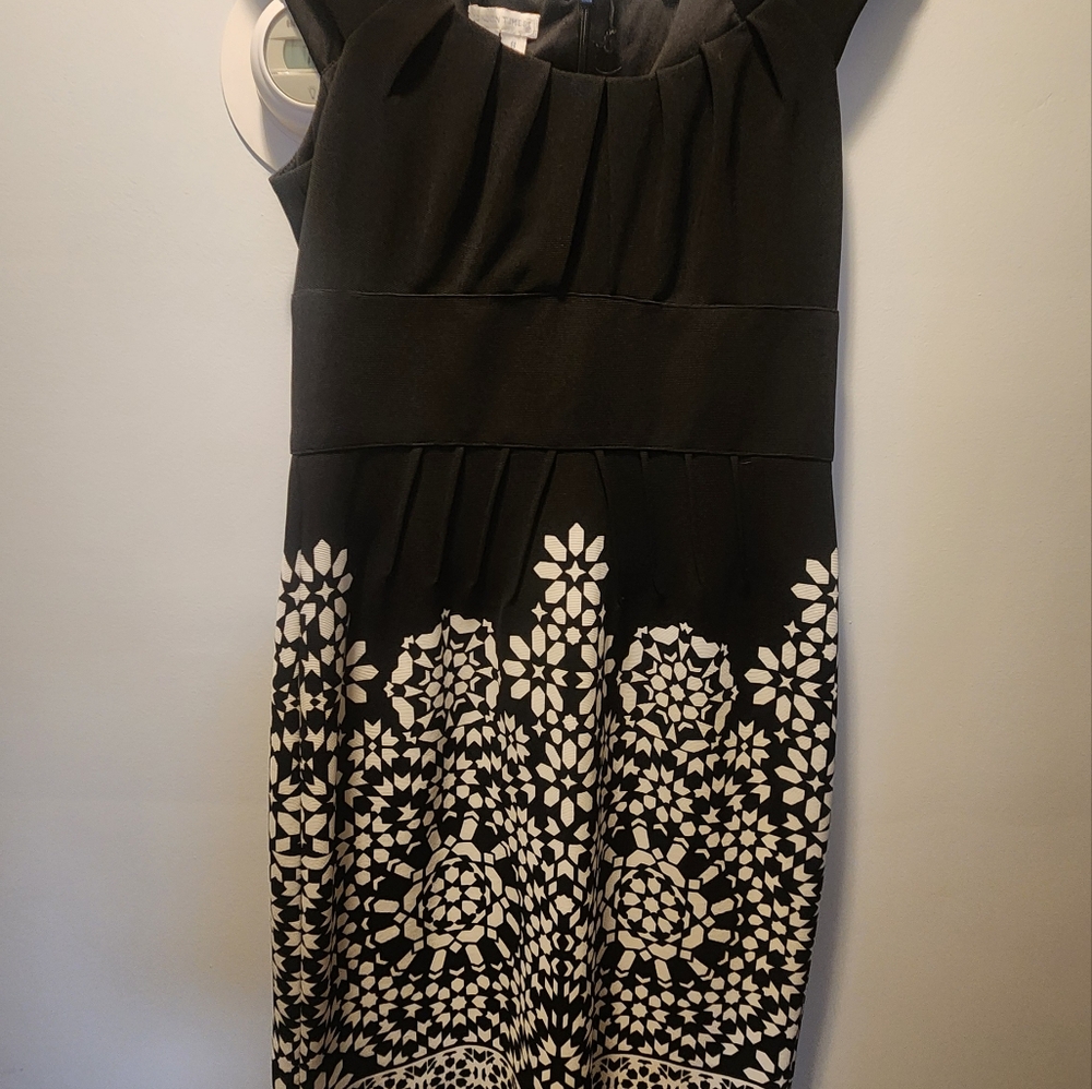 London Times Black & White Dress